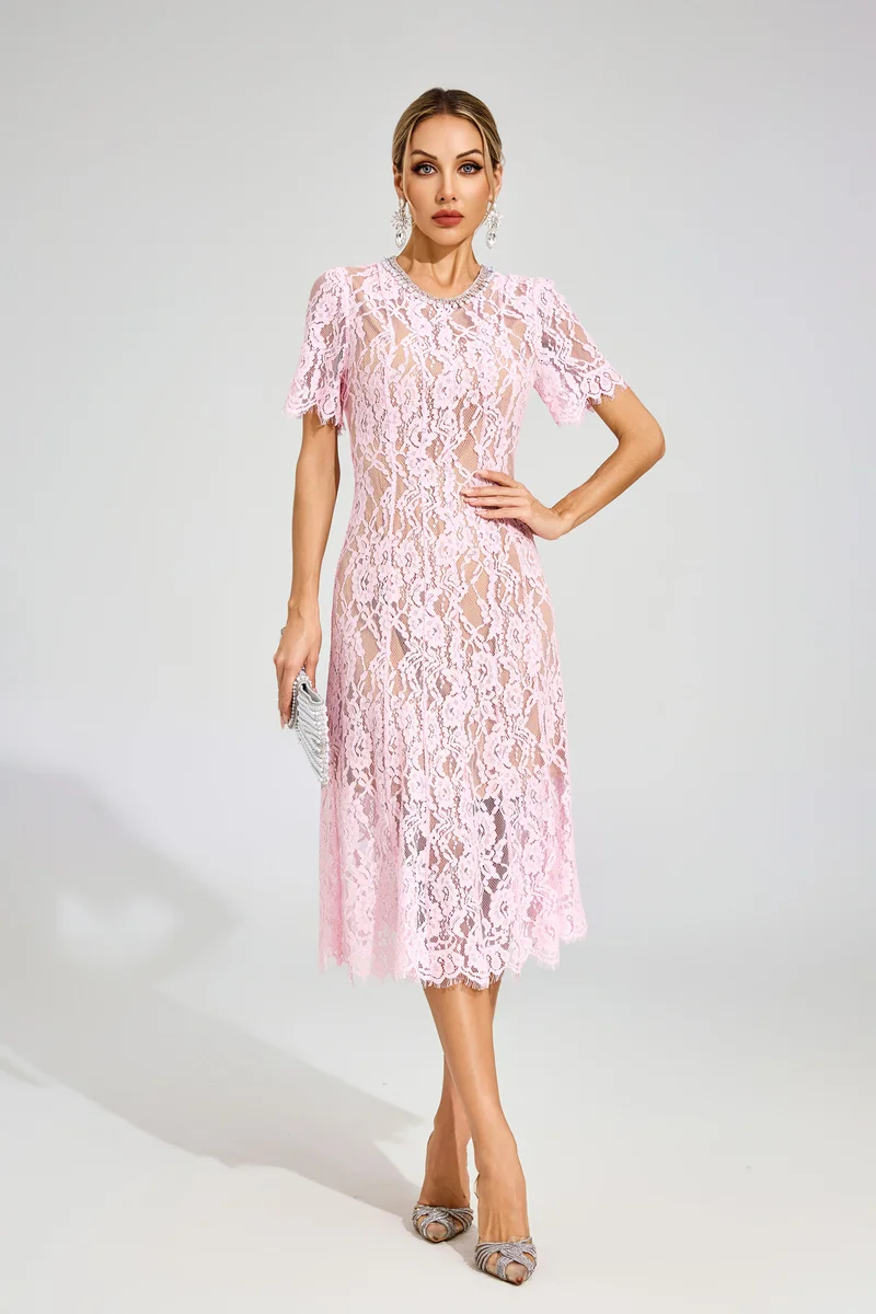 Catchall Tate Cut Out Lace Midi Dress