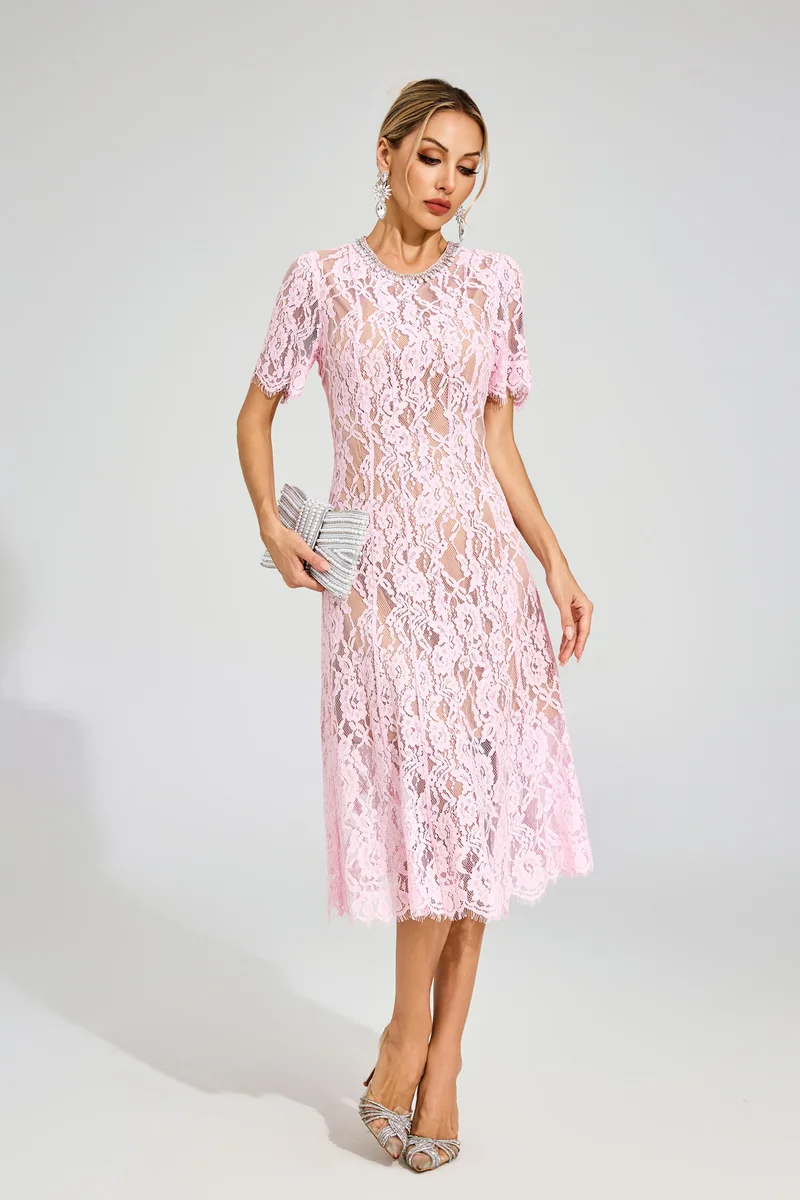 Catchall  Tate Cut Out Lace Midi Dress for Women | Best Price UAE