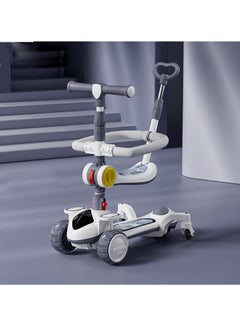 Beauenty 3 in 1 Scooter for Kids Adjustable Height Handlebars and Removable Seat with Push Handle Anti-Slip Deck Flashing Wheel Lights for Kids 2-12 Year Old  - Image 1
