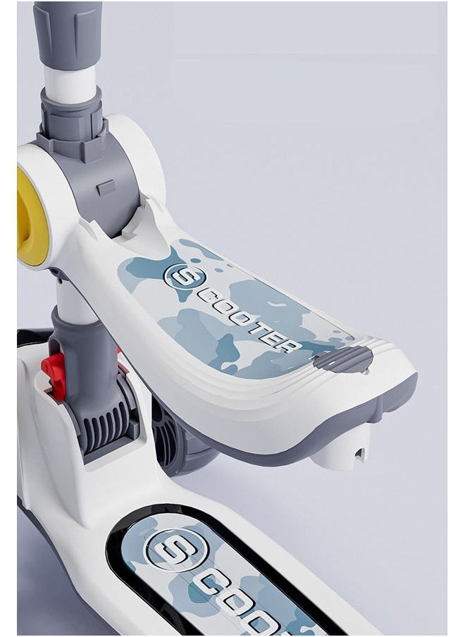 Beauenty - 3 in 1 Scooter for Kids Adjustable Height Handlebars and Removable Seat with Push Handle Anti-Slip Deck Flashing Wheel Lights for Kids 2-12 Year Old - Image 1