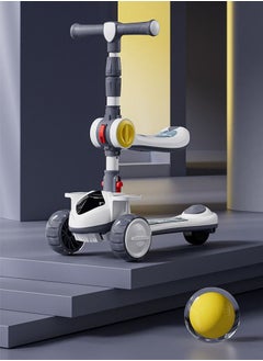 Beauenty 3 in 1 Scooter for Kids Adjustable Height Handlebars and Removable Seat with Push Handle Anti-Slip Deck Flashing Wheel Lights for Kids 2-12 Year Old  - Image 3