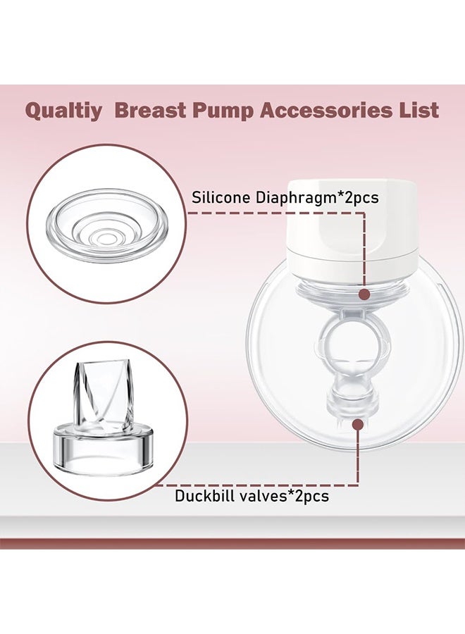 قطع غيار مضخة الثدي من السيليكون خالية من BPA، 2 صمامات بطة و 2 غشاء سيليكون، متوافقة مع مضخات الثدي القابلة للارتداء S12 Pro/S9 Pro - Image 3