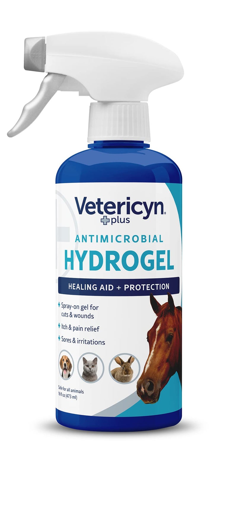 Vetericyn Plus All Animal Wound Care Hydrogel Spray | Healing Aid and Wound Protectant, Sprayable Gel to Relieve Dog, Cat, Horse Itchy Skin, Safe for All Animals. 16 ounces - Image 1