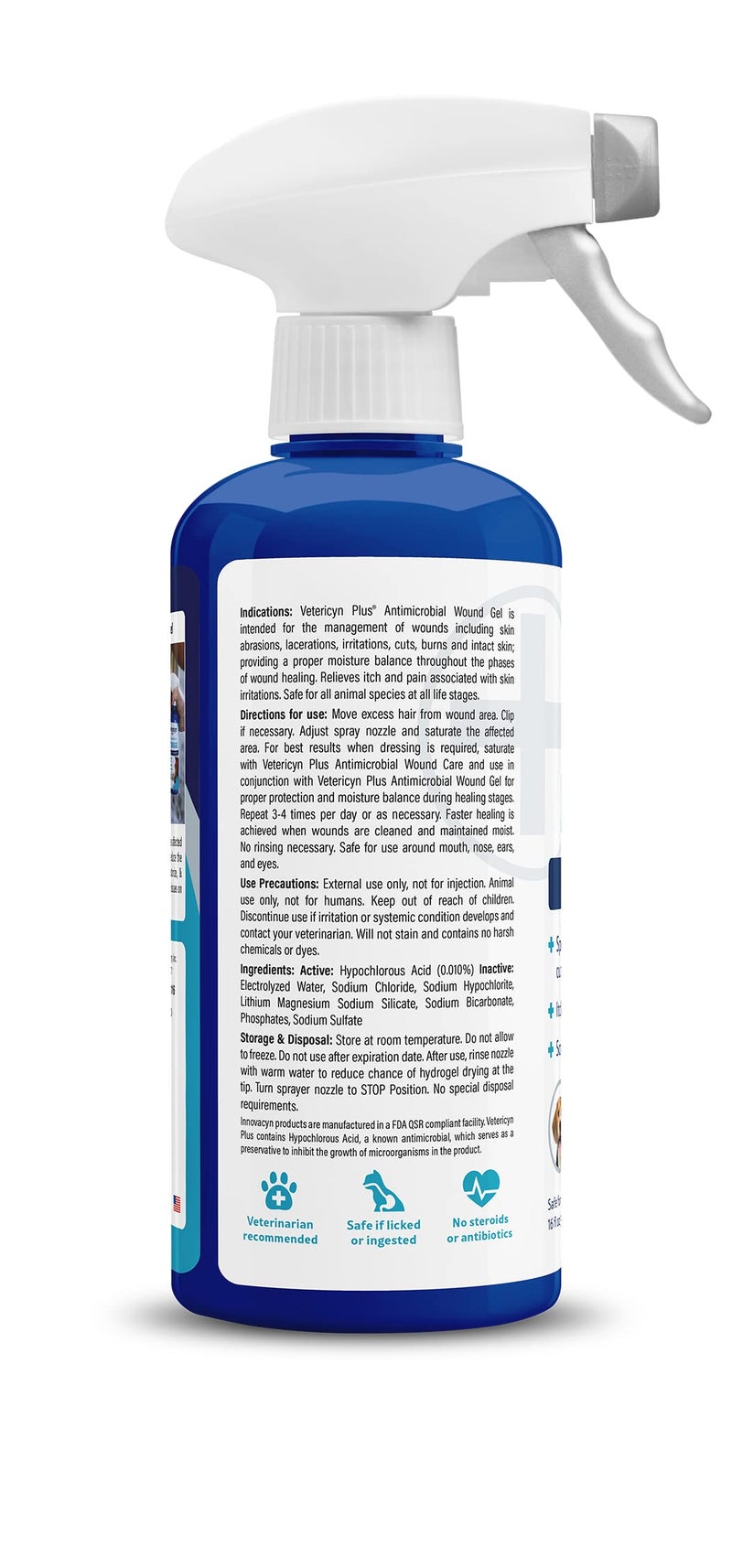 Vetericyn Plus All Animal Wound Care Hydrogel Spray | Healing Aid and Wound Protectant, Sprayable Gel to Relieve Dog, Cat, Horse Itchy Skin, Safe for All Animals. 16 ounces - Image 3