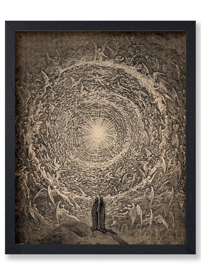 Poster Master Vintage Gustave Dore Poster - Retro Vision of The Empyrean Print - The White Rose Art - Gift for Men & Women - Great Decor for Living Room, Bedroom or Office - 8x10 UNFRAMED Wall Art - Image 1