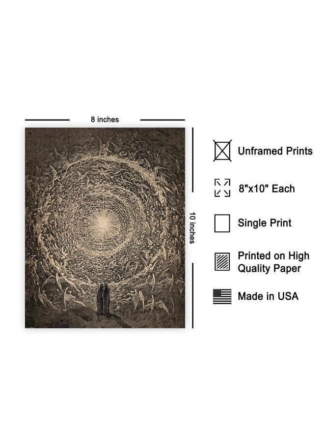 Poster Master Vintage Gustave Dore Poster - Retro Vision of The Empyrean Print - The White Rose Art - Gift for Men & Women - Great Decor for Living Room, Bedroom or Office - 8x10 UNFRAMED Wall Art - Image 2