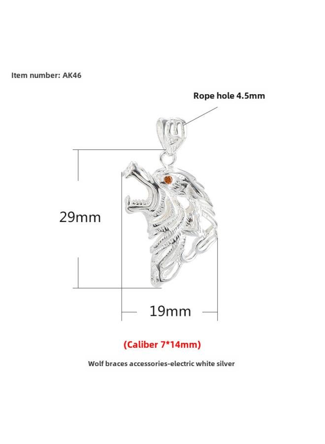 Spike Pendant Inlaid Accessories Spike Silver Cover S925 Sterling Silver Necklace Men And Women Dog Teeth Pendant Tibetan Mastiff Silver Holder
