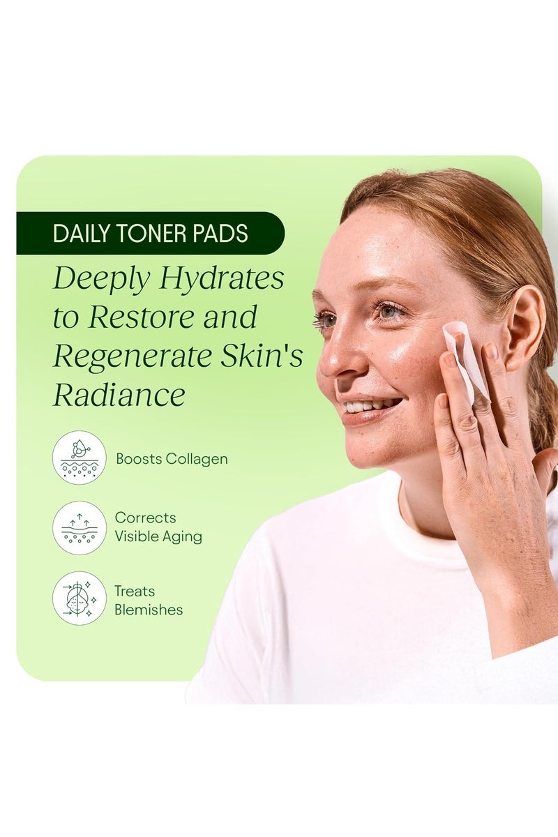 Jiyu Skin Cell Renewal and Rejuvenation Toning &Brightening Face Pads Antioxidante Rich Dermatologically Tested - 100 Pads - Image 2