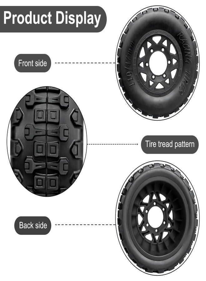LRFHL 1/10 RC Short Course Truck Tires Pre-Glued RC Off-Road Short Truck with 12mm 14mm 17mm Hex for 1/8 1/10 Traxxas Slash 2WD Axial Losi Redcat Arrma Senton RC Off-Road Short Truck (4PCS) - Image 5