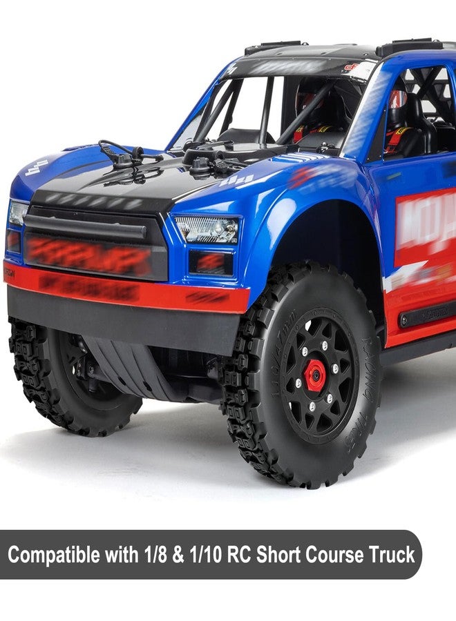 LRFHL 1/10 RC Short Course Truck Tires Pre-Glued RC Off-Road Short Truck with 12mm 14mm 17mm Hex for 1/8 1/10 Traxxas Slash 2WD Axial Losi Redcat Arrma Senton RC Off-Road Short Truck (4PCS) - Image 3