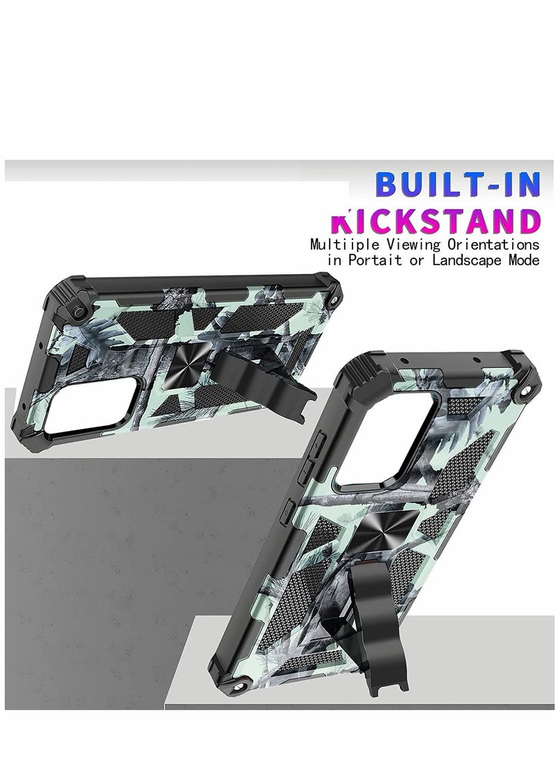SYOSI Case for Samsung A13 5G/4G Heavy Duty Shockproof Protection Military Grade Camouflage Built-in Magnetic Kickstand Stand Cover Galaxy Green - Image 4