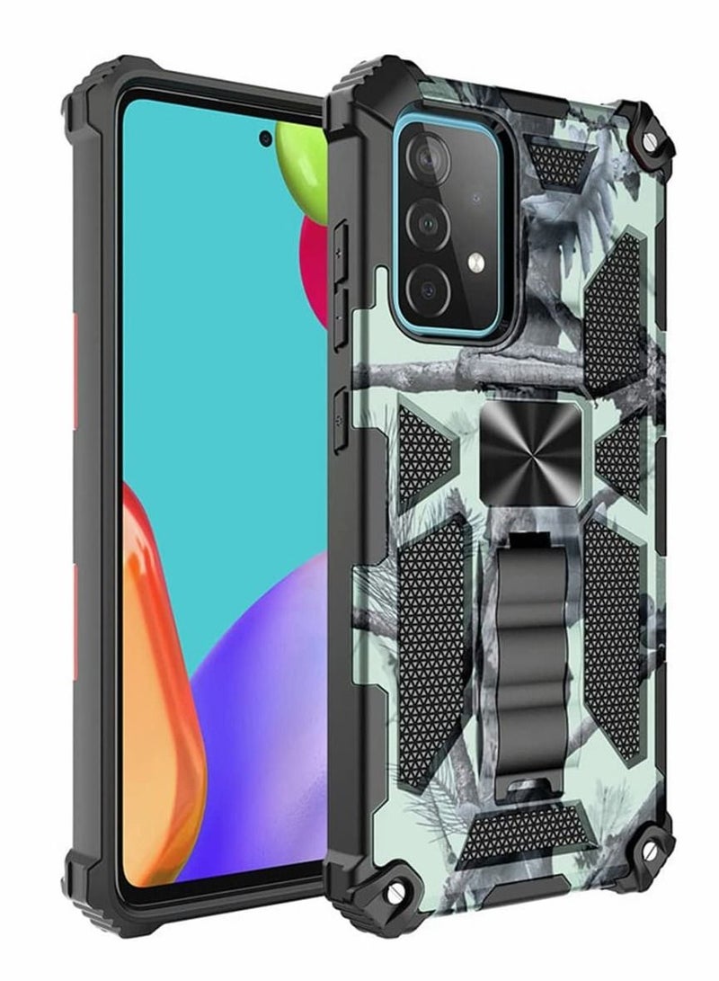 SYOSI Case for Samsung A13 5G/4G Heavy Duty Shockproof Protection Military Grade Camouflage Built-in Magnetic Kickstand Stand Cover Galaxy Green - Image 2