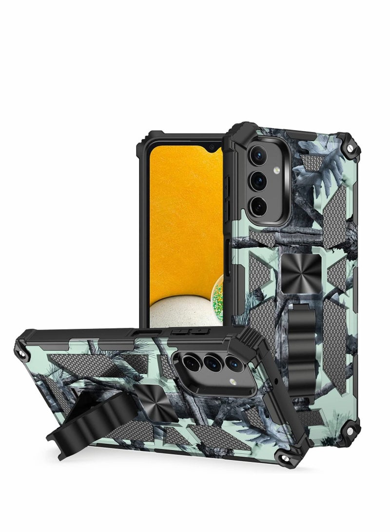 SYOSI Case for Samsung A13 5G/4G Heavy Duty Shockproof Protection Military Grade Camouflage Built-in Magnetic Kickstand Stand Cover Galaxy Green - Image 1