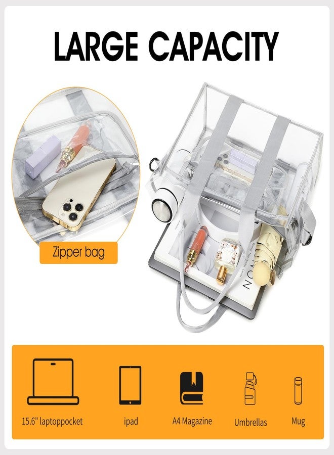 getgto Clear Bags for Women Clear Tote Bag, Clear Crossbody Bag, Stadium Approved Clear Purse for Sports Events, Concert & Work - Image 3