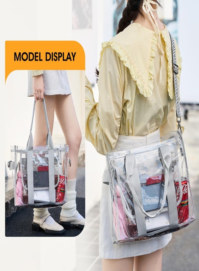 getgto Clear Bags for Women Clear Tote Bag, Clear Crossbody Bag, Stadium Approved Clear Purse for Sports Events, Concert & Work - Image 2