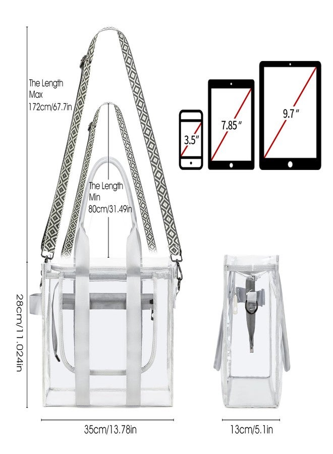 getgto Clear Bags for Women Clear Tote Bag, Clear Crossbody Bag, Stadium Approved Clear Purse for Sports Events, Concert & Work - Image 4