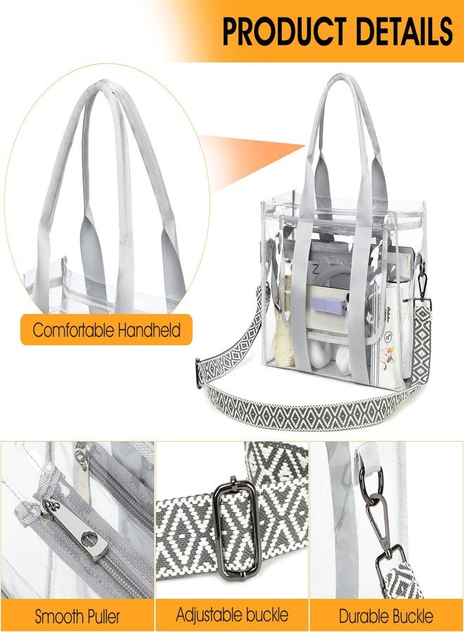 getgto Clear Bags for Women Clear Tote Bag, Clear Crossbody Bag, Stadium Approved Clear Purse for Sports Events, Concert & Work - Image 5