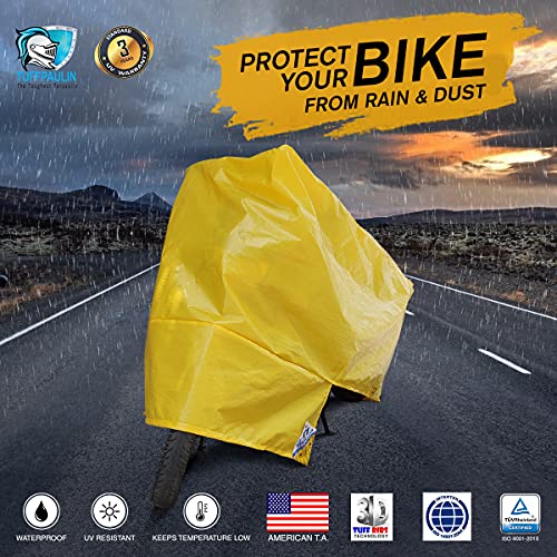 TUFFPAULIN Bike Cover, Standard Size, Yellow, UV Protection & Water Resistant Dustproof Plastic Bike Body Cover for Two Wheeler, Scooter, Motor Cycle with Carry Bag-1 No. - Image 2
