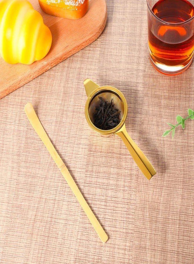 Exclaith 2.2" Mini Tea Sifter, 30 Fine Mesh Strainer Stainless Steel Small Sifters Loose Leaf Matcha Sifter with Handle and Base for Loose Tea Coffee Cocktail - Image 3