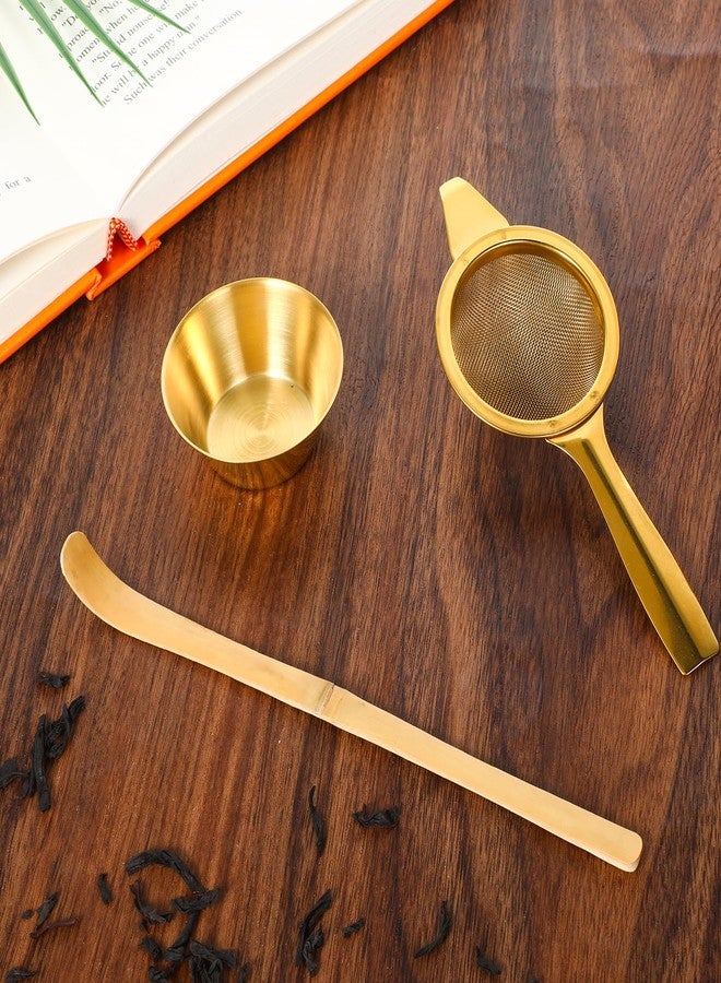 Exclaith 2.2" Mini Tea Sifter, 30 Fine Mesh Strainer Stainless Steel Small Sifters Loose Leaf Matcha Sifter with Handle and Base for Loose Tea Coffee Cocktail - Image 4
