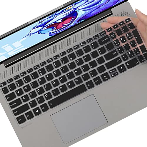Saco Silicone Skin Keyboard Cover Compatible for Lenovo IdeaPad Slim 3 15.6 Inch Thin & Light Laptop 82H802FHIN 82H803GTIN 82RK0085IN 82H802XTIN 82RK006DIN - Launch Year 2022 - Black - Image 1