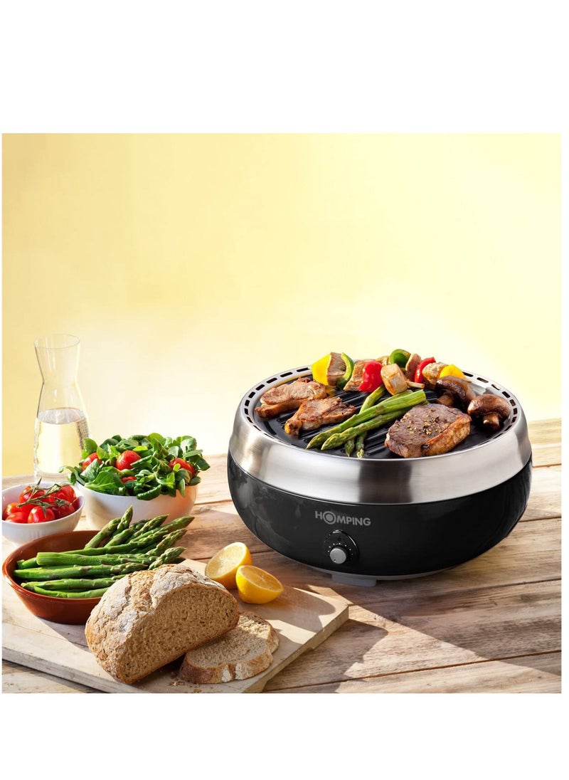 HOMPING - Smokeless Tabletop Non-stick Charcoal BBQ Grill, Multi Power Fan Controlled Air Flow, Revolutionary Barbecue - Image 1