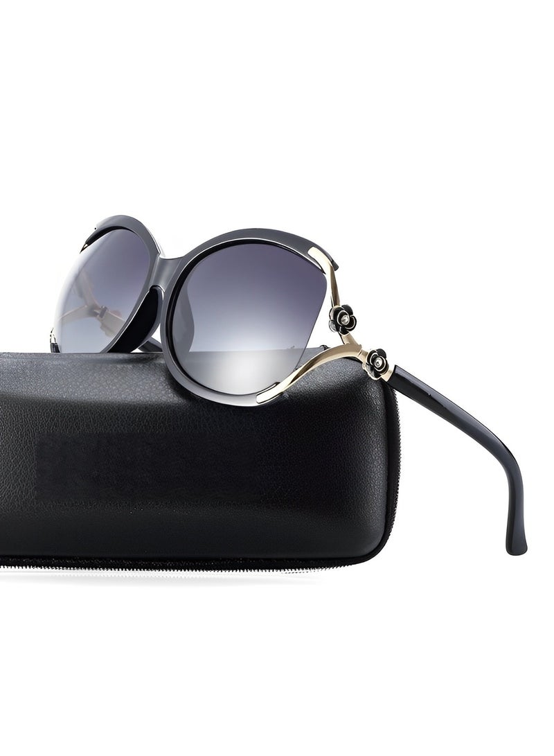 REOCLE Women's Polarized Sunglasses with Classic Retro Style & UV Protection & Flower Pattern Eyewear Round Sunglasses Trendy Sunglasses - Image 5