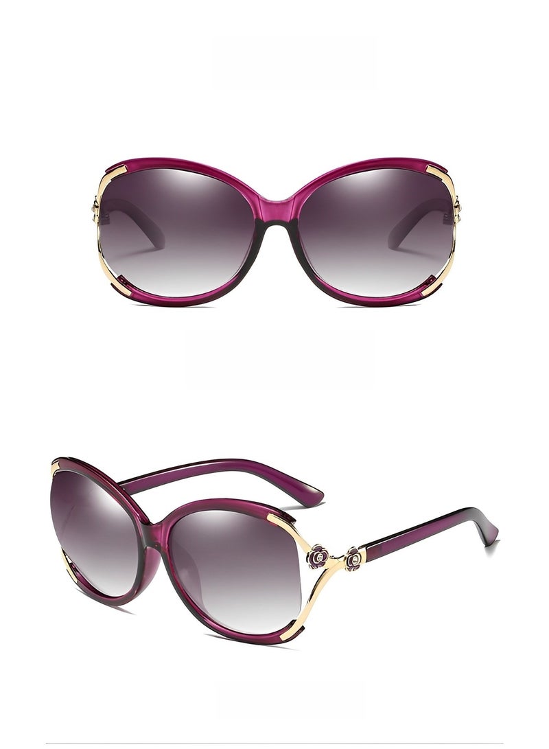 REOCLE Women's Polarized Sunglasses with Classic Retro Style & UV Protection & Flower Pattern Eyewear Round Sunglasses Trendy Sunglasses - Image 3