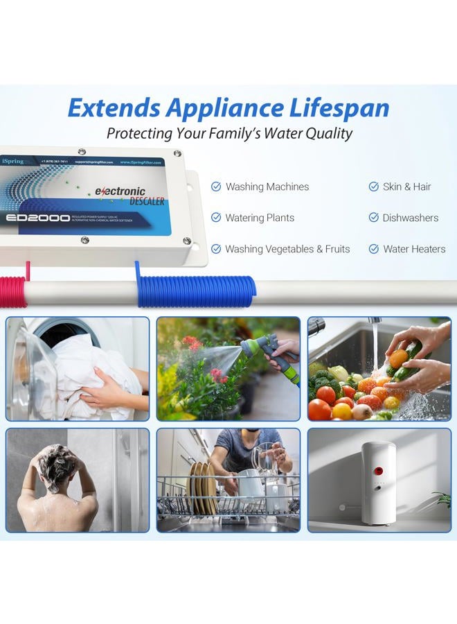 iSpring ED2000 Whole House Electronic Descaler Water Conditioner, Alternative Water Softener - Image 4