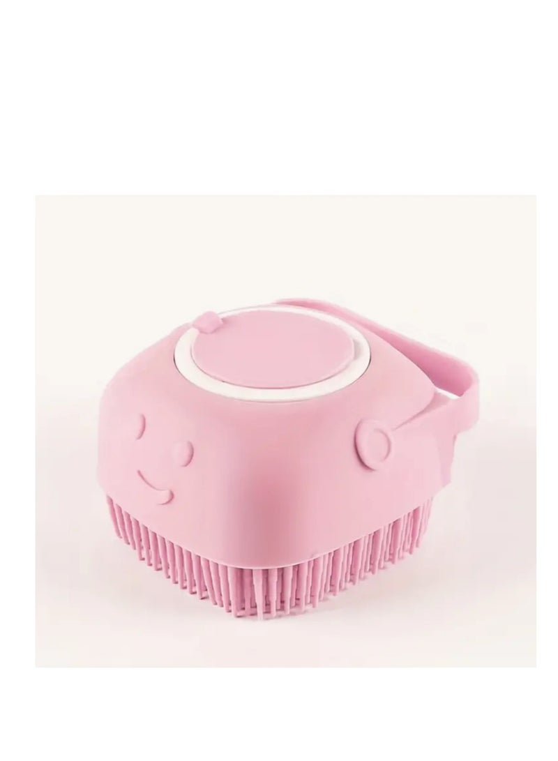 Loquat Pet Shampoo Brush, Silicone Massage Rubber Bath Comb With Shampoo Storage For Dog  Cat Grooming Tool - Image 1