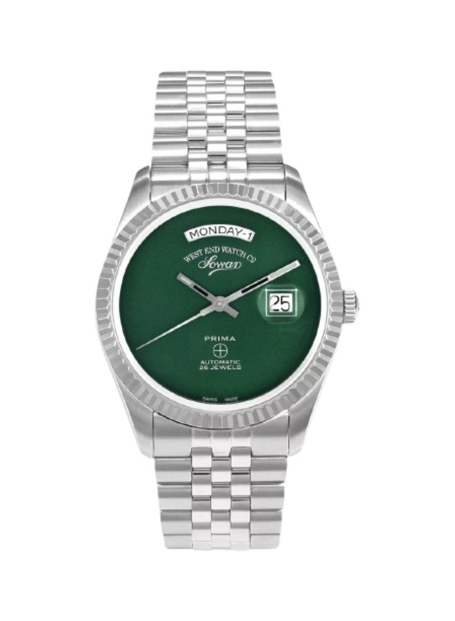 ويست إند ووتش كو West End Automatic Men's Watch 41mm, Day and Date, Green Dial - Stainless Steel Bracelet - Swiss Automatic - Image 1