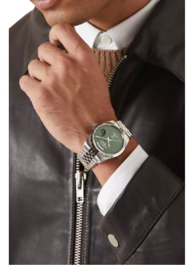 ويست إند ووتش كو West End Automatic Men's Watch 41mm, Day and Date, Green Dial - Stainless Steel Bracelet - Swiss Automatic - Image 2