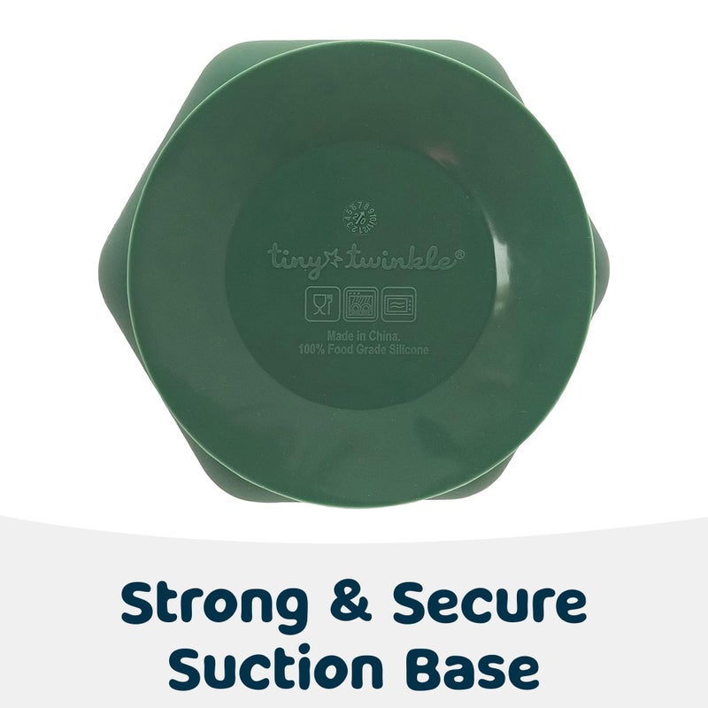 Tiny Twinkle Silicone Suction Bowl with Lid for Baby and Toddler - 100% Silicone - BPA Free - Microwave Safe - Suction Bowls For Baby, Snack Containers For Toddlers (Olive) - Image 5