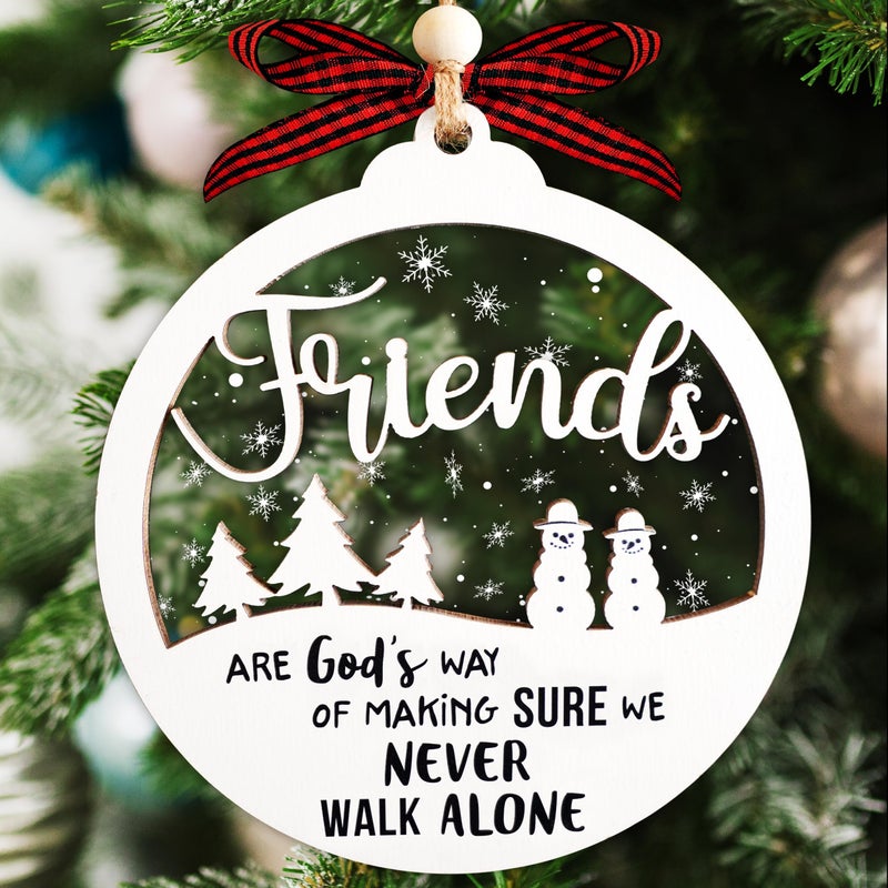 Hangwoous Friendships Ornament, 2 Layer Friends Christmas Ornaments, Friends Ornament, Christmas Gift For Women, Friendship Ornaments for Women Friend, New Year Gift, Friendship Gifts - Image 1