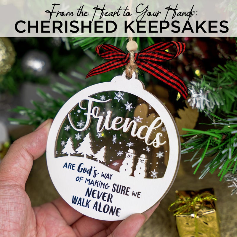 Hangwoous Friendships Ornament, 2 Layer Friends Christmas Ornaments, Friends Ornament, Christmas Gift For Women, Friendship Ornaments for Women Friend, New Year Gift, Friendship Gifts - Image 4