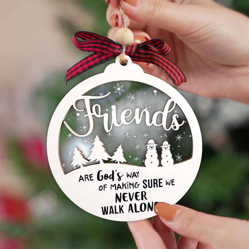 Hangwoous Friendships Ornament, 2 Layer Friends Christmas Ornaments, Friends Ornament, Christmas Gift For Women, Friendship Ornaments for Women Friend, New Year Gift, Friendship Gifts - Image 3