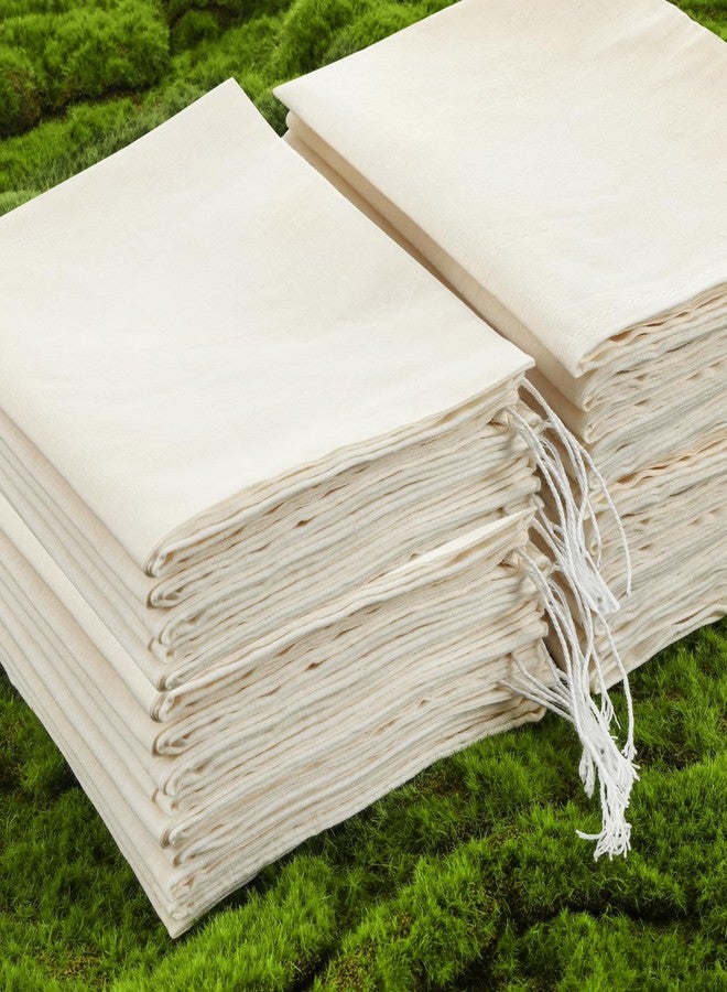 Pangda 100 Pieces Drawstring Cotton Bags Muslin Bags for Storage, Teas, Spices, Soaps, Candy, Jewellery, Wedding Party Favors and DIY Craft Home Decor (10 x 12 Inches) - Image 5