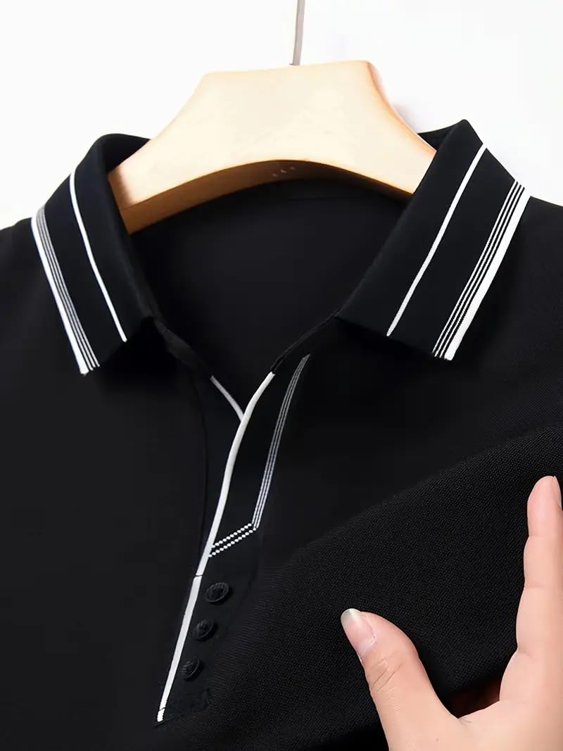 JVX Men T-Shirt || Tshirt for Men || Polo T Shirt || Tshirt (MRT-213) (in, Alpha, 2XL, Black) - Image 3