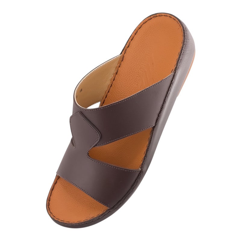 إيت صندل عربي يدوي الصنع للرجال من AET | شبشب رجالي خارجي | شبشب مفتوح من الأمام للاستخدام اليومي | جلد عربي أصلي ناعم | تصميم جديد | نعل داخلي بني| مريح وخفيف الوزن - Image 3