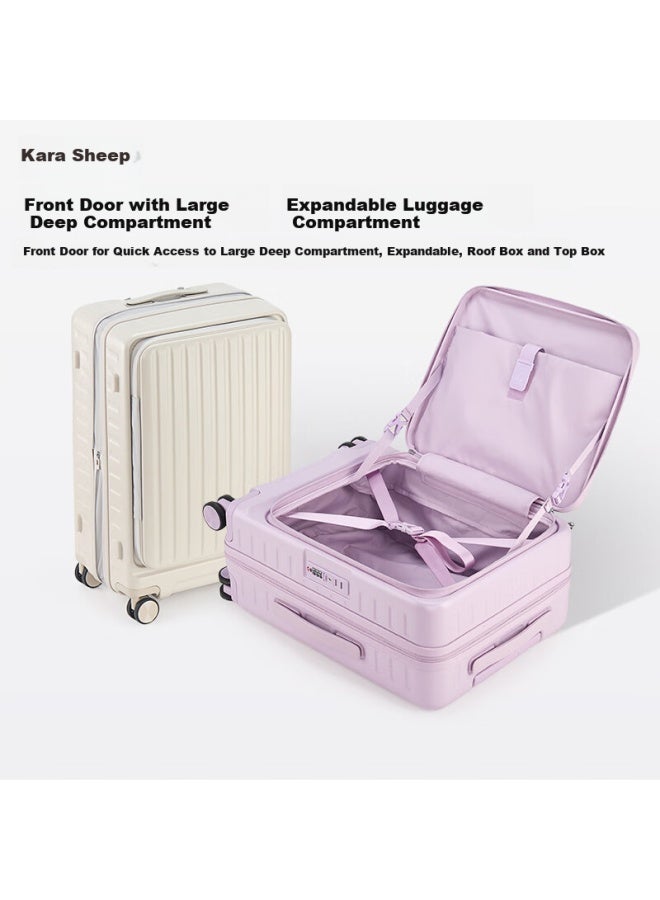 KaLay Kala·y Front-opening Expandable Luggage Side-opening Suitcase Large Capacity Trolley Case Carry-on For Travel And Business Trips 20 Inches - Image 1