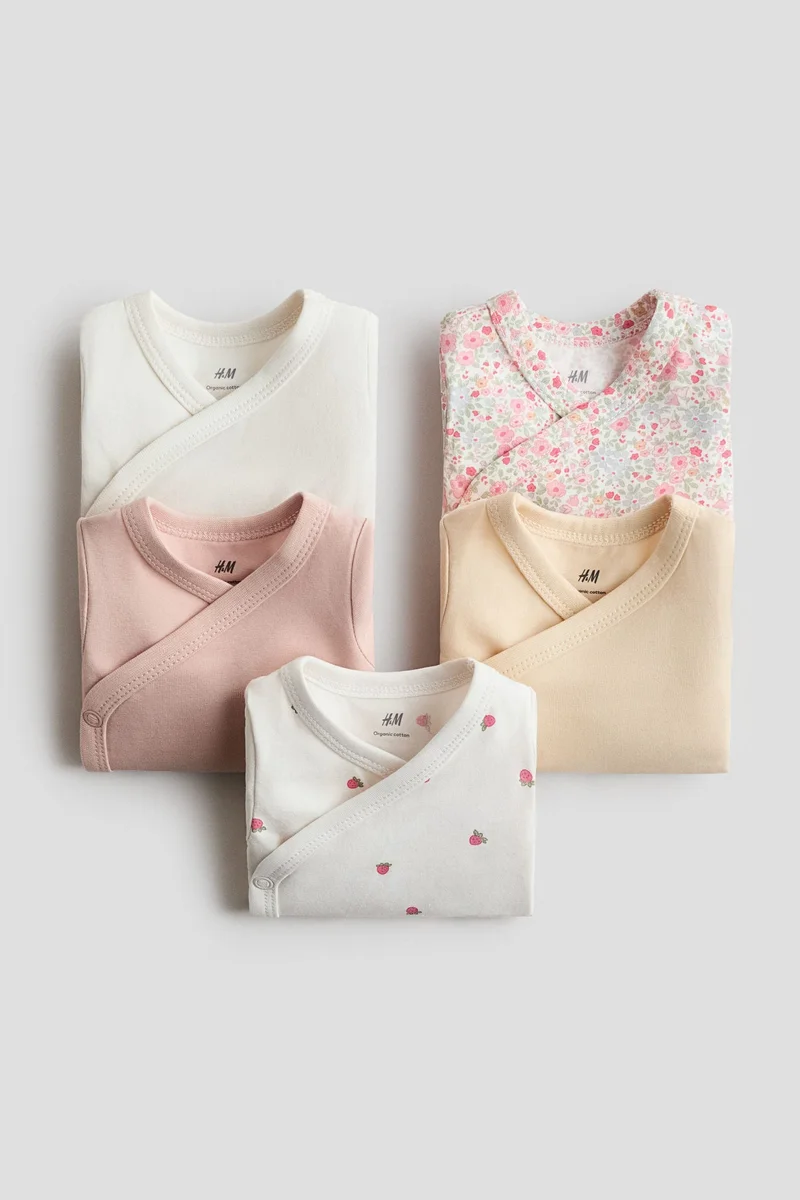 H&M 5-pack wrapover bodysuits