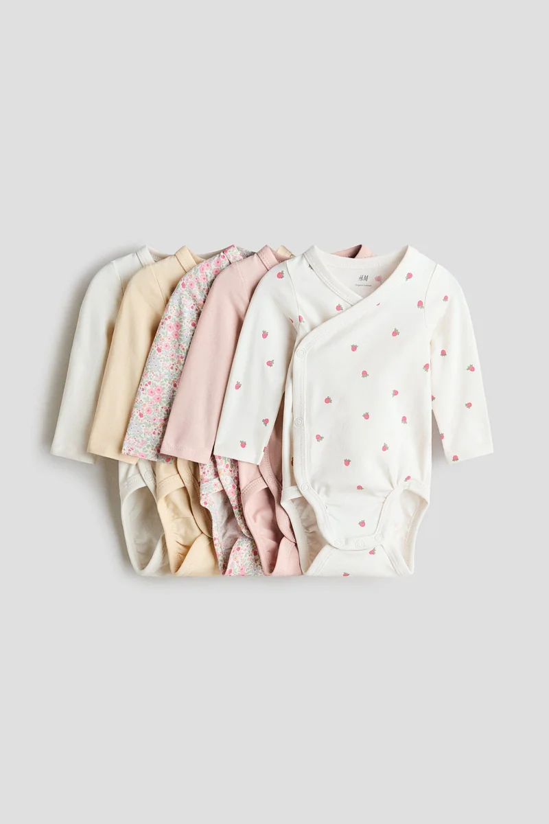H&M 5-pack wrapover bodysuits