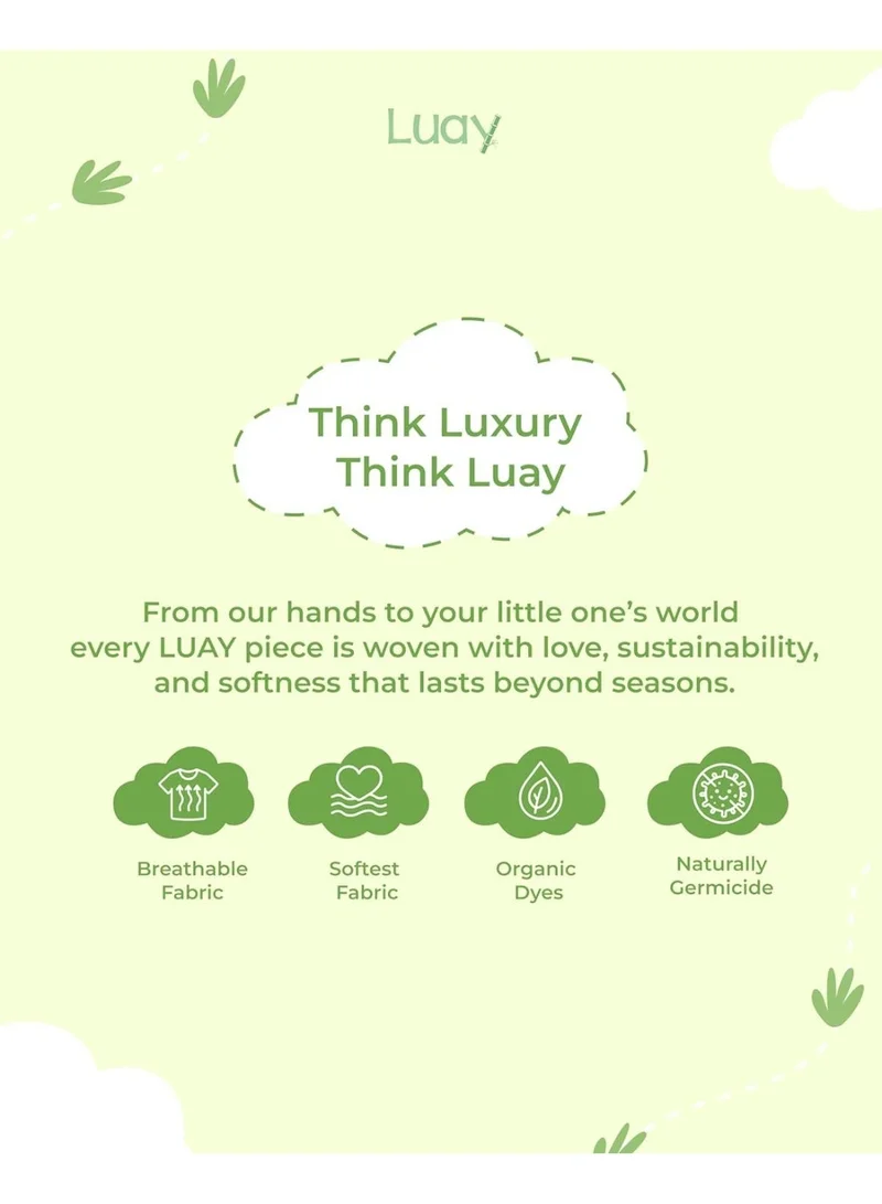 Luay Green Boys 100% Cotton T-Shirt & Shorts Set | Kids Summer Casual Outfit | Soft Breathable Fabric | “Ride the Waves” Print | White T-Shirt with Green Shorts for Men | Best Price UAE
