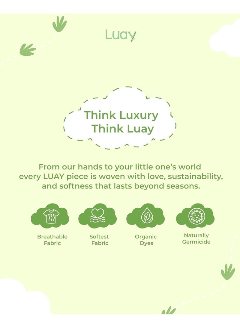 LUAY Boys 100% Cotton T-Shirt & Shorts Set | Kids Summer Casual Outfit | Soft Breathable Fabric | “Ride the Waves” Print | White T-Shirt with Green Shorts - Image 3