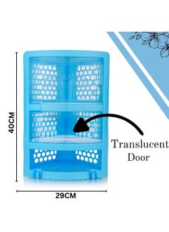Nabhya Nabhya Multi Purpose Plastic Corner Rack with Door Wall Mount Bathroom Corner Storage Shelf for Kitchen, Living Room, Bathroom (Blue)  - Image 2