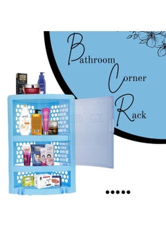 Nabhya Nabhya Multi Purpose Plastic Corner Rack with Door Wall Mount Bathroom Corner Storage Shelf for Kitchen, Living Room, Bathroom (Blue)  - Image 3