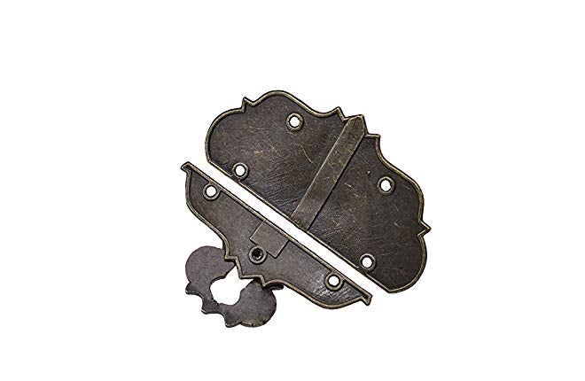Mcredy Padlock Hasp Karcy 3.4"x2.5" Antique Style Embossing Decorative Hasp Latch Lock Pack of 1 (Medium Size) - Image 3