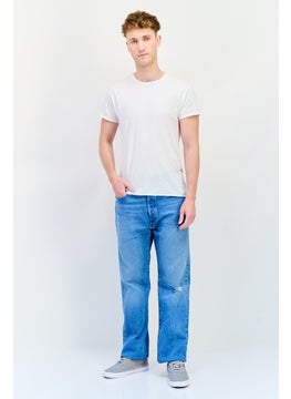 Levi's Men Regular Fit Ripped Stretchable Denim Jeans, Blue  - Image 4