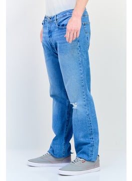 Levi's Men Regular Fit Ripped Stretchable Denim Jeans, Blue  - Image 2