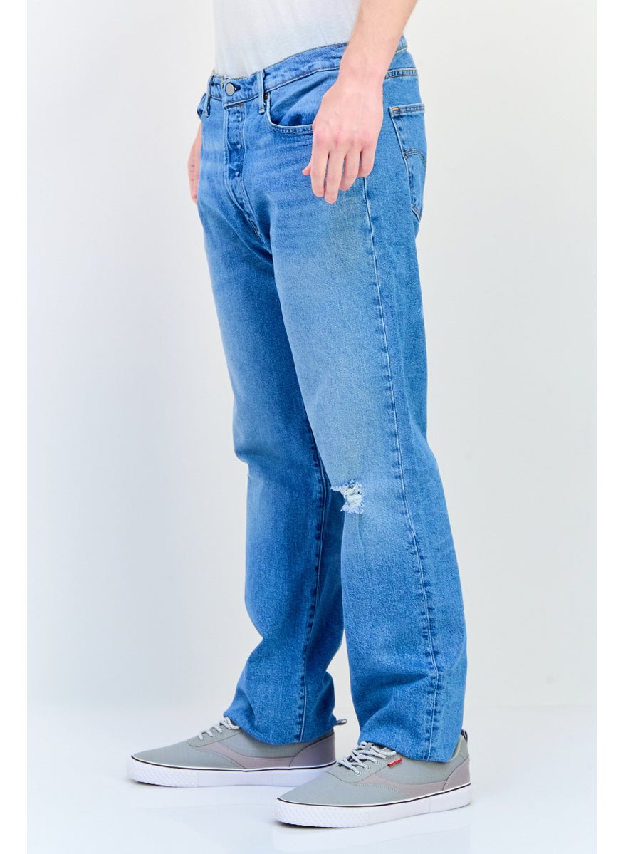 Levi's - Men Regular Fit Ripped Stretchable Denim Jeans, Blue - Image 1